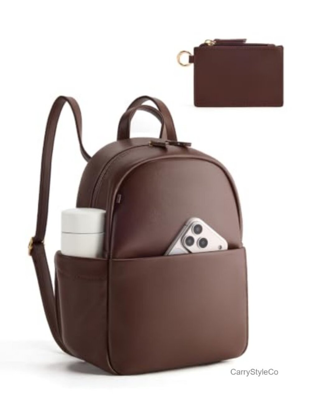 Vegan Leather Mini Backpack Purse Convertible Crossbody 4-Way Carry